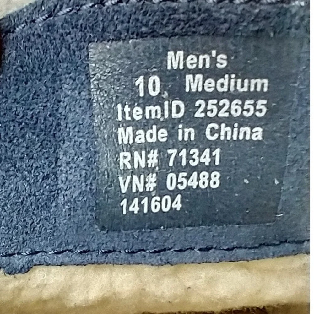 LL Bean Wicked Good Moccasins Mens 10 Blue Suede Shearling Slippers 252655